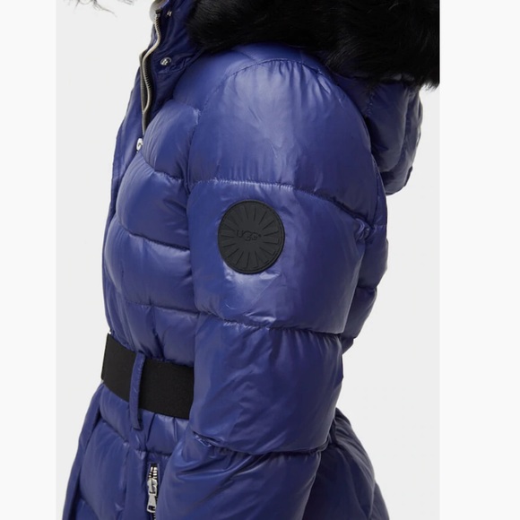 UGG | Valerie Belted Down Coat Nocturn Blue L NWT - Picture 14 of 16